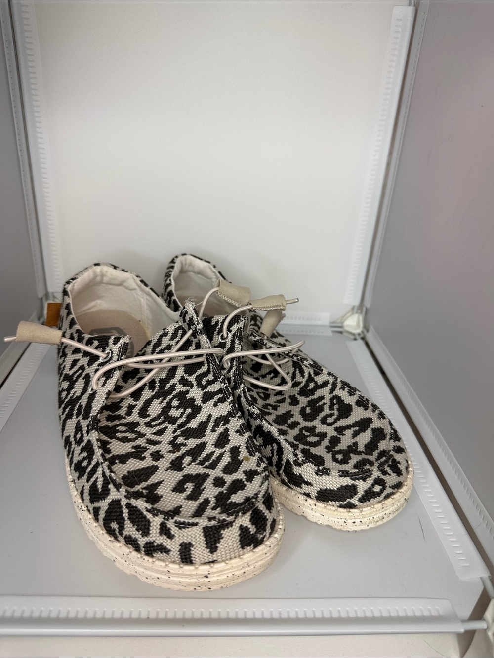 Hey Dude Women's Leopard-Pattern Slip-On Sneakers - Black & Cream